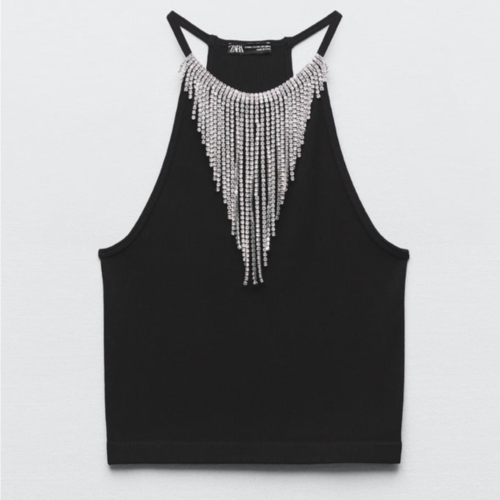 Zara Seamless Jewell halter top